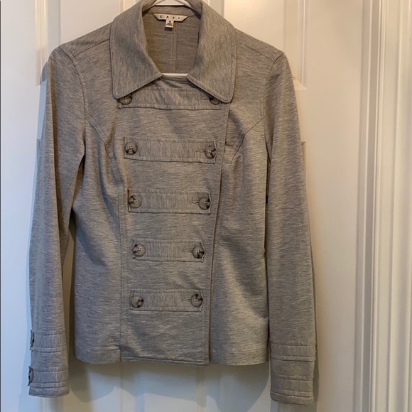 CAbi Gray Double Breasted Sweatshirt Jacket Sz SM - Picture 3 of 7